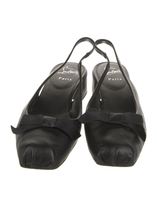 Christian Louboutin Leather Bow Accents Slingback Flats