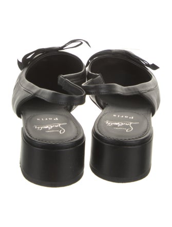 Christian Louboutin Leather Bow Accents Slingback Flats