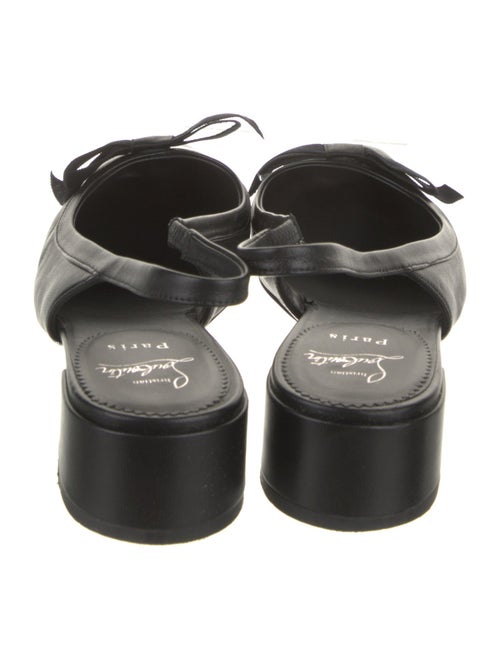 Christian Louboutin Leather Bow Accents Slingback Flats