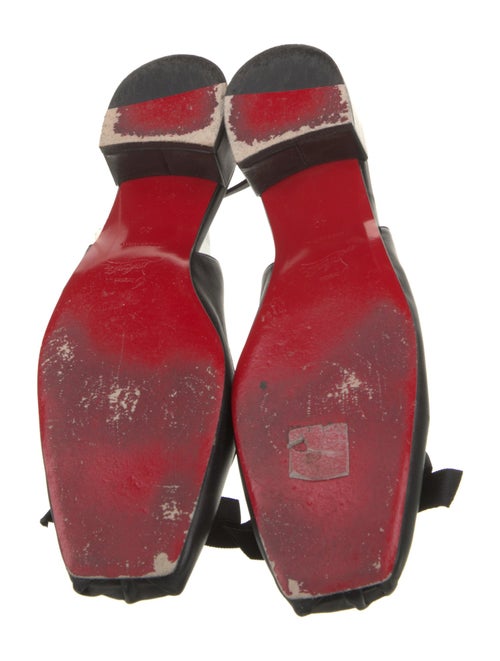 Christian Louboutin Leather Bow Accents Slingback Flats