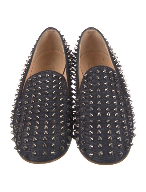 Christian Louboutin Spike Accents Denim Loafers