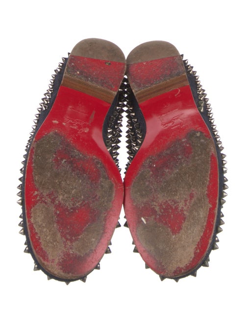 Christian Louboutin Spike Accents Denim Loafers