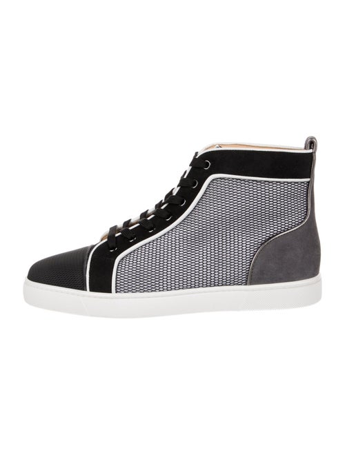 Christian Louboutin Mesh Leather Trim Embellishment Sneakers