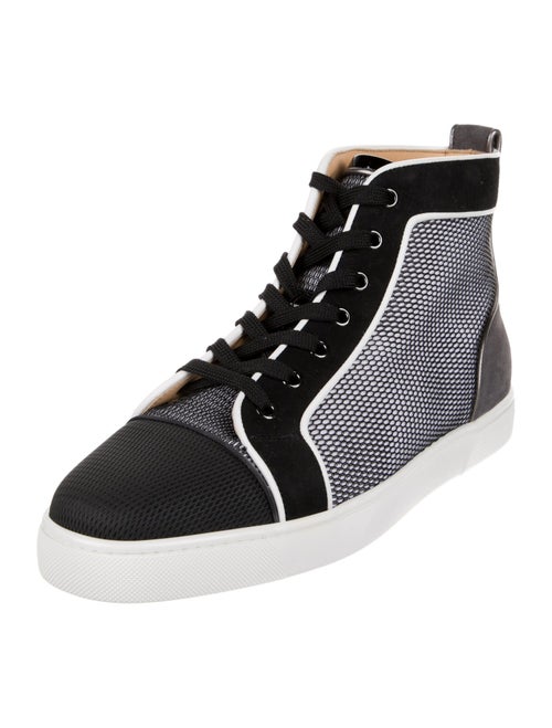 Christian Louboutin Mesh Leather Trim Embellishment Sneakers