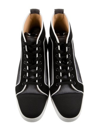 Christian Louboutin Mesh Leather Trim Embellishment Sneakers