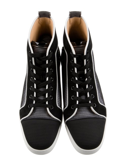 Christian Louboutin Mesh Leather Trim Embellishment Sneakers