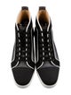 Christian Louboutin Mesh Leather Trim Embellishment Sneakers