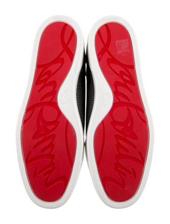 Christian Louboutin Mesh Leather Trim Embellishment Sneakers