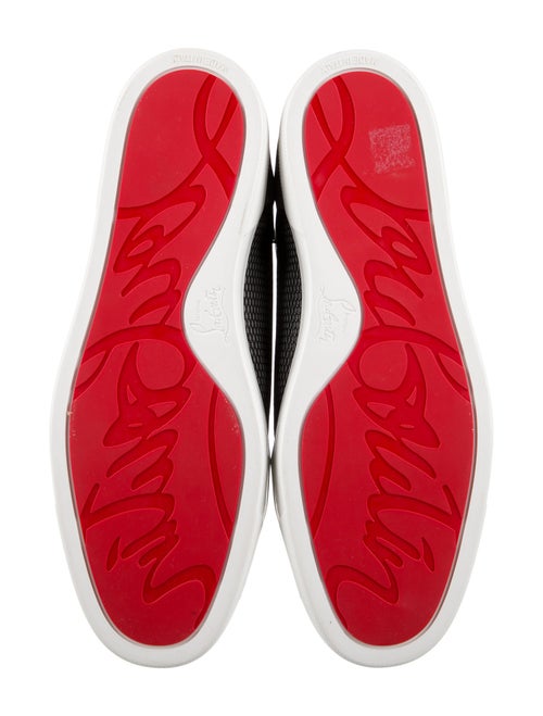 Christian Louboutin Mesh Leather Trim Embellishment Sneakers