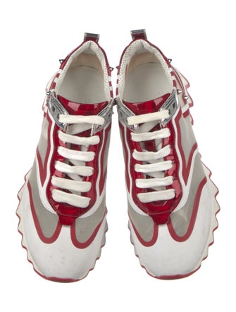 Christian Louboutin Spike Accents Mesh Sneakers