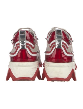 Christian Louboutin Spike Accents Mesh Sneakers