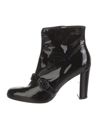 Christian Louboutin Patent Leather Leather Trim Embellishment Boots