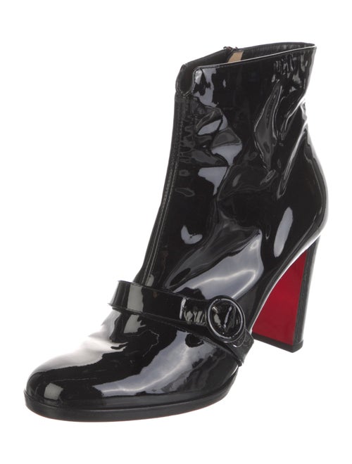 Christian Louboutin Patent Leather Leather Trim Embellishment Boots