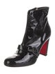 Christian Louboutin Patent Leather Leather Trim Embellishment Boots