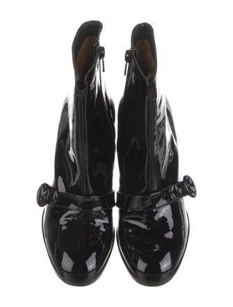 Christian Louboutin Patent Leather Leather Trim Embellishment Boots