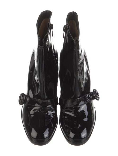 Christian Louboutin Patent Leather Leather Trim Embellishment Boots