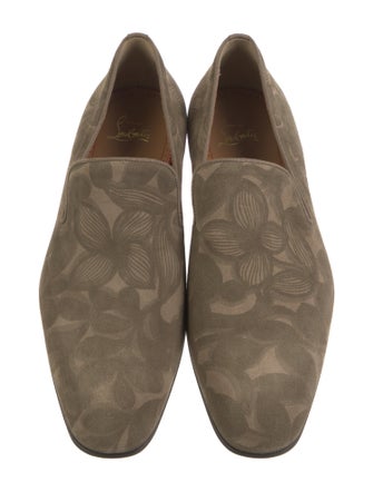 Christian Louboutin Spike Accents Suede Loafers