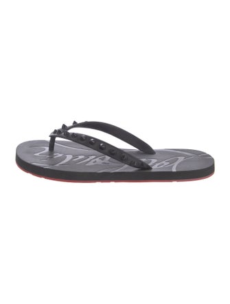 Christian Louboutin Spike Accents Rubber Flip Flops