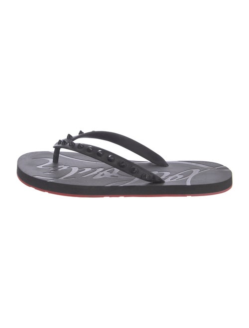 Christian Louboutin Spike Accents Rubber Flip Flops