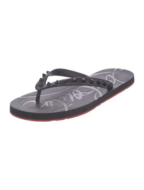 Christian Louboutin Spike Accents Rubber Flip Flops