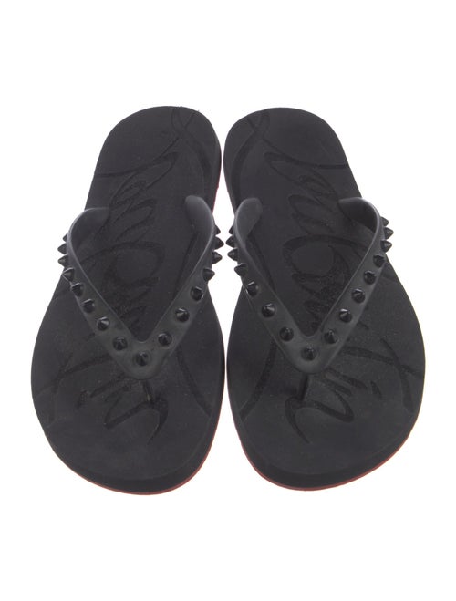Christian Louboutin Spike Accents Rubber Flip Flops