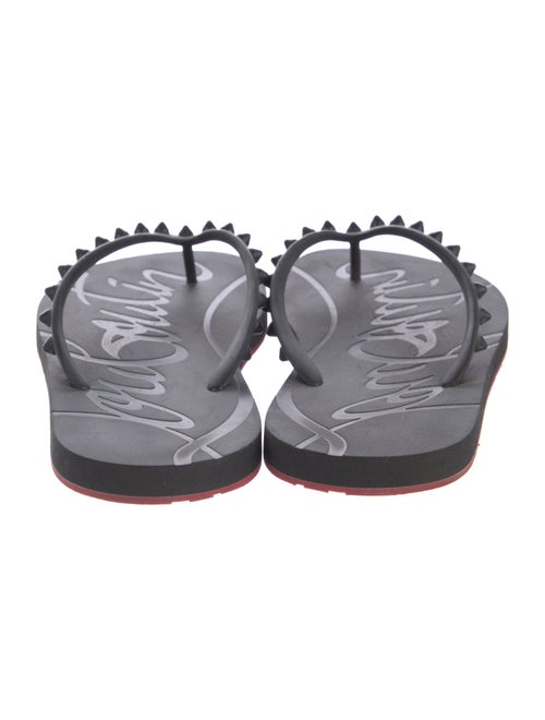 Christian Louboutin Spike Accents Rubber Flip Flops