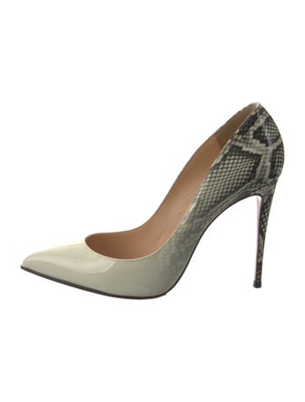 Christian Louboutin Patent Leather Animal Print Pumps