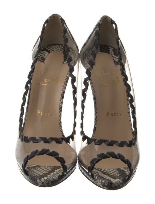 Christian Louboutin Leather Animal Print Mules