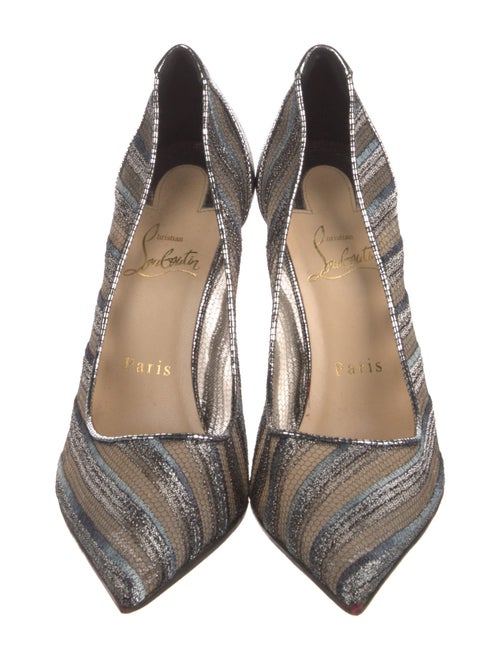 Christian Louboutin Lace Striped Mules