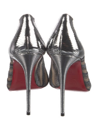 Christian Louboutin Lace Striped Mules
