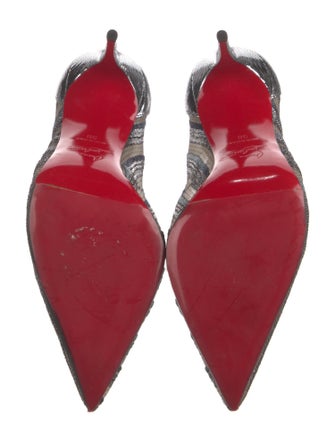 Christian Louboutin Lace Striped Mules