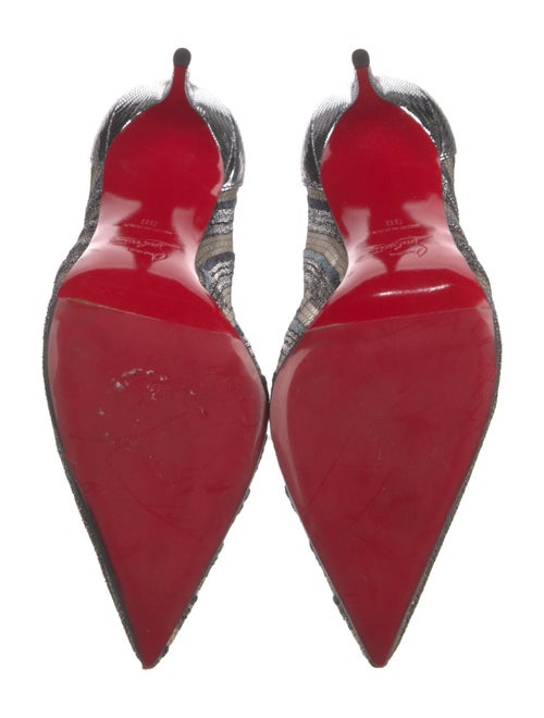 Christian Louboutin Lace Striped Mules