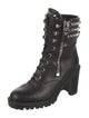 Christian Louboutin Spike Accents Leather Combat Boots