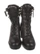 Christian Louboutin Spike Accents Leather Combat Boots