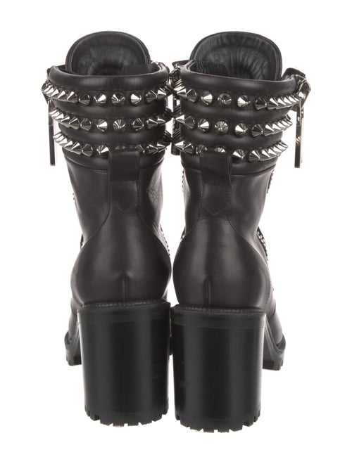 Christian Louboutin Spike Accents Leather Combat Boots