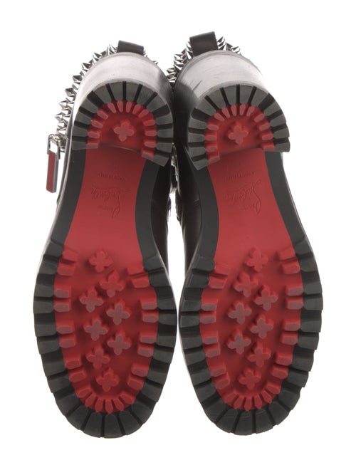 Christian Louboutin Spike Accents Leather Combat Boots