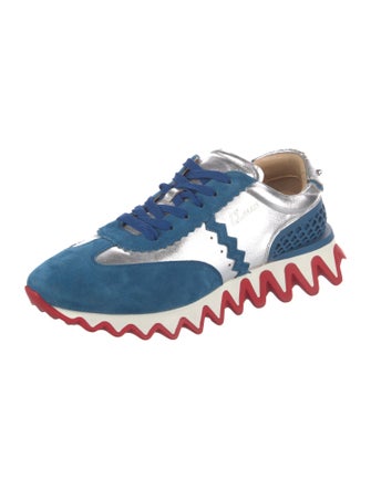 Christian Louboutin Spike Accents Suede Sneakers