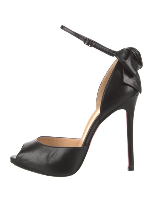 Christian Louboutin Leather Bow Accents D'Orsay Pumps
