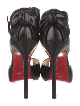 Christian Louboutin Leather Bow Accents D'Orsay Pumps