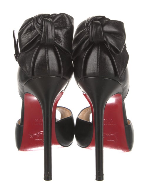 Christian Louboutin Leather Bow Accents D'Orsay Pumps