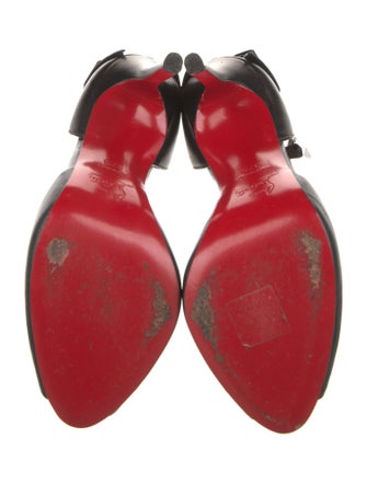 Christian Louboutin Leather Bow Accents D'Orsay Pumps