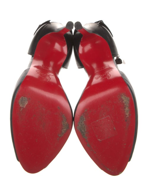 Christian Louboutin Leather Bow Accents D'Orsay Pumps