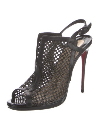 Christian Louboutin Leather Lasercut Accents Slingback Pumps
