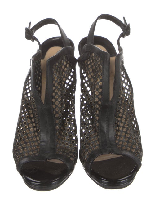 Christian Louboutin Leather Lasercut Accents Slingback Pumps
