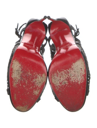 Christian Louboutin Leather Lasercut Accents Slingback Pumps
