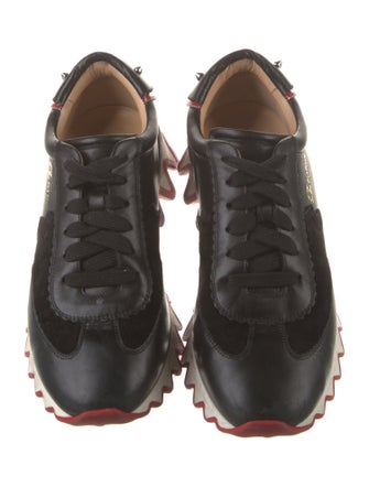 Christian Louboutin Spike Accents Leather Sneakers