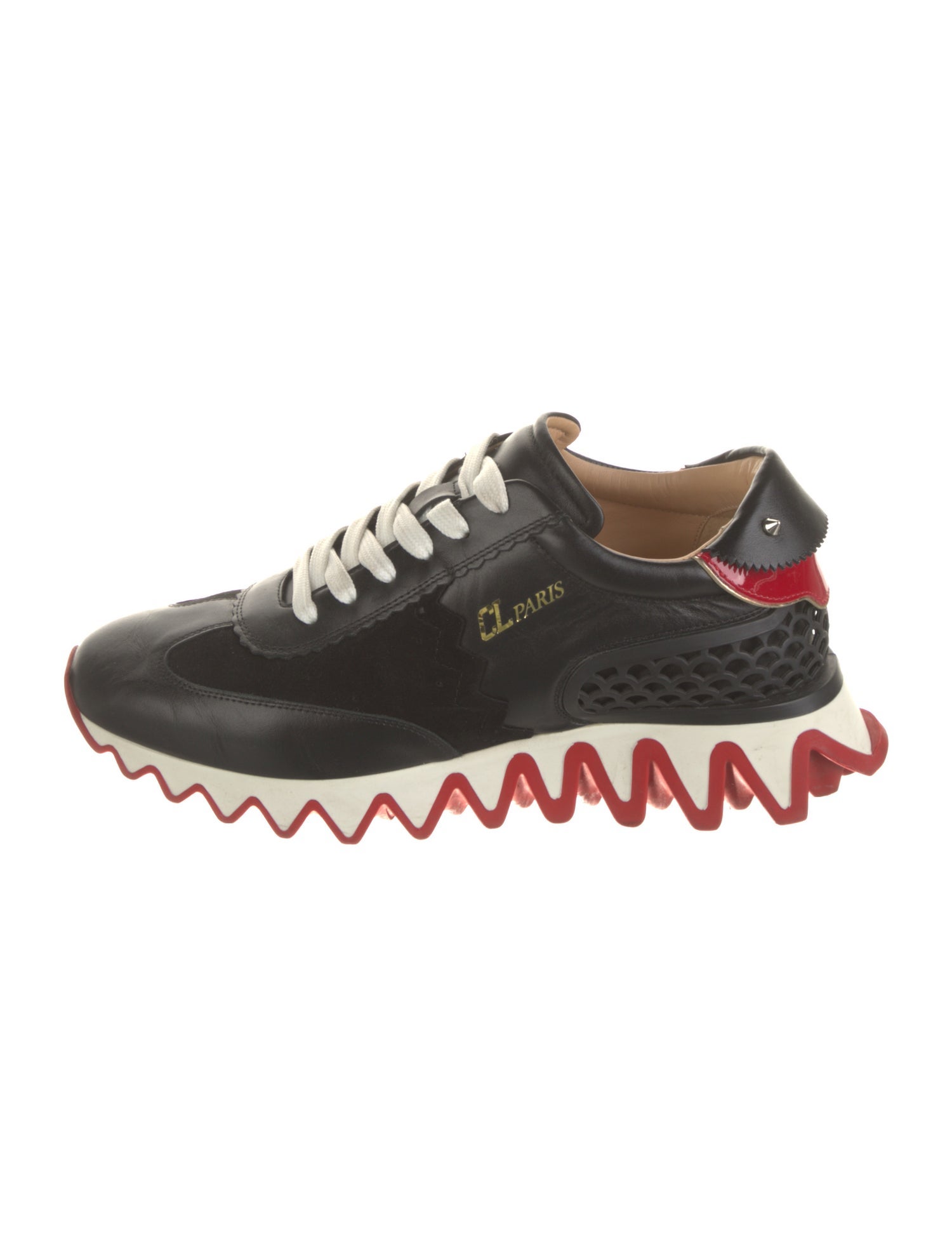 Christian Louboutin Spike Accents Leather Sneakers