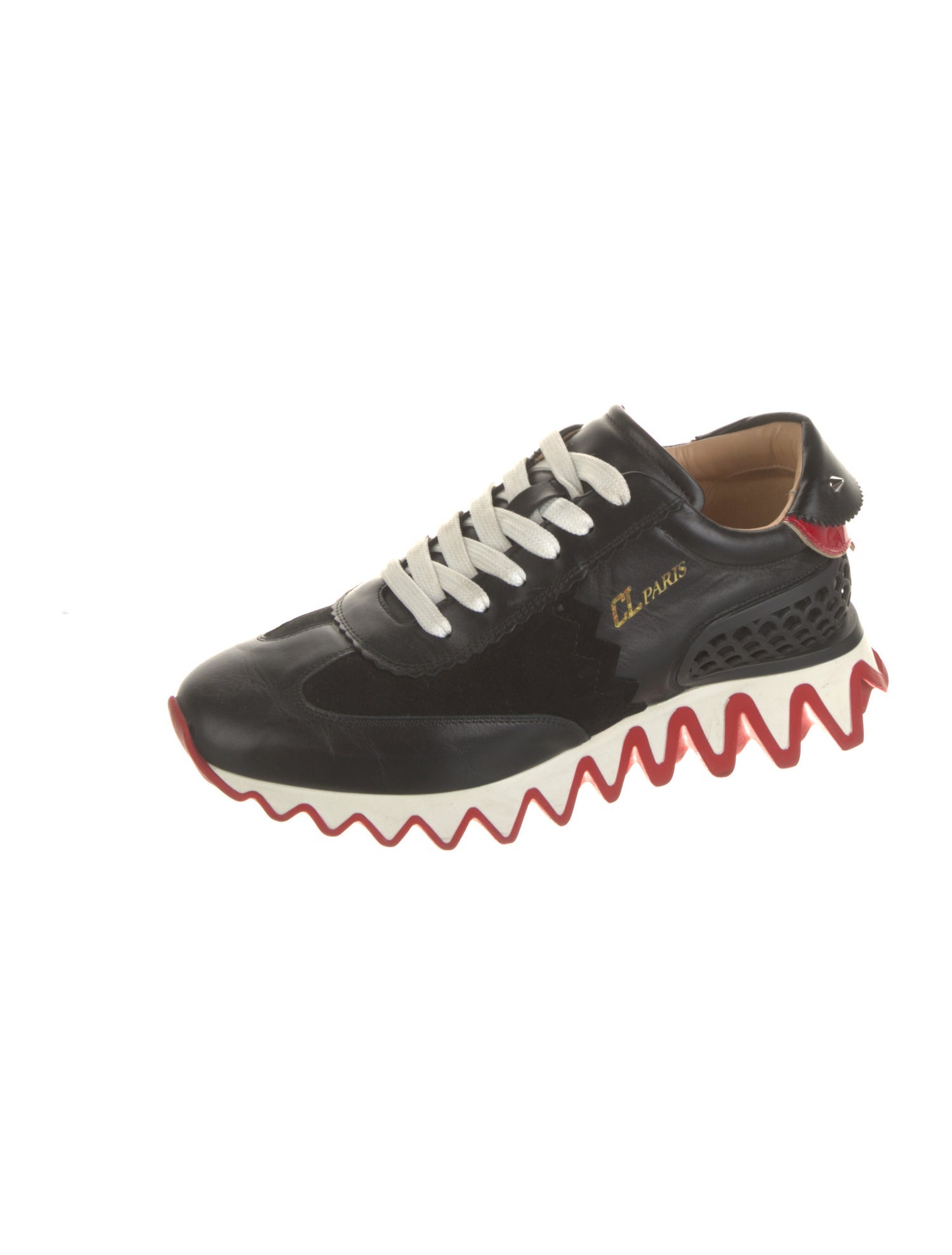 Christian Louboutin Spike Accents Leather Sneakers