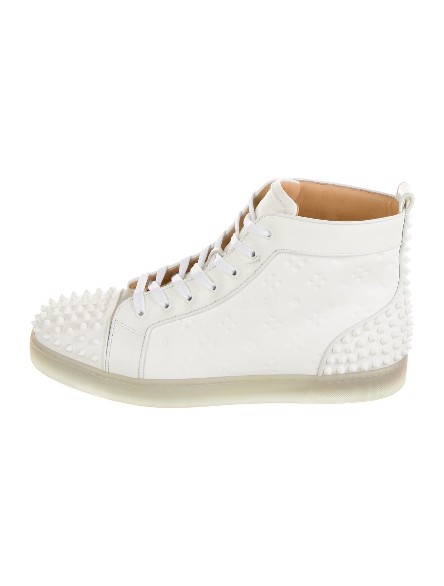 Christian Louboutin Spike Accents Leather Sneakers