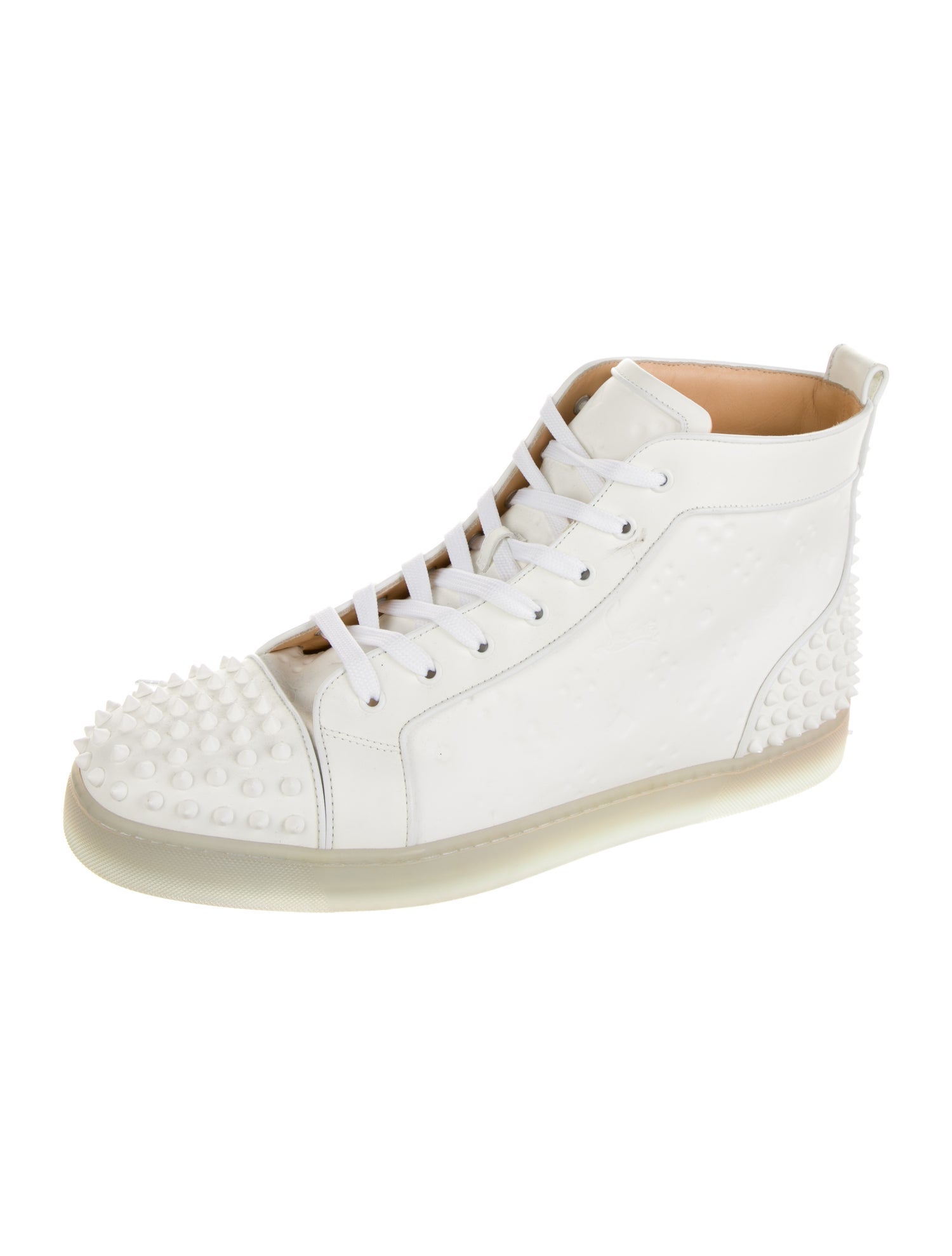 Christian Louboutin Spike Accents Leather Sneakers